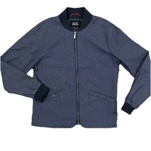 Native Youth Revolve Mens Large‎ Bomber Jacket Coat Blue Full Zipper Pockets